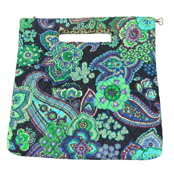 Vera Bradley Blue Rhapsody D Handle 2009 Holiday Tote Blue Green NO STRAP - Picture 2 of 12
